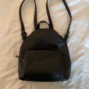 Black leather backpack